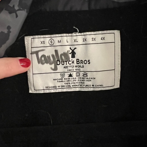 Dutch Bros camo fleece lined rain jacket - small - Picture 2 of 2